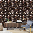 Dark Wallpaper with White Flowers