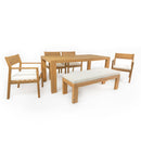 Outdoor Dining Set Rectangular Table With Umbrella Hole