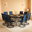 9 Piece Outdoor Dining Set Blue Patio Table With Chairs