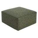 Square PU Leather Ottoman,Green
