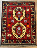 Small Persian Tribal Rug, Red and Ivory, Baluch Rug