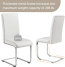Set Of 2 High Back Faux Leather Dining Chairs White