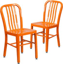 Orange Metal Indoor Outdoor Chair 2 Pack Commercial Grade