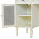 Multi-Functional 2-in-1 Vanity Desk with Flip-Top Mirror, White Oak, MDF Material, 46.5-Inch