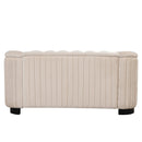 Modern Velvet Upholstered 3-Piece Sofa Set with Rubber Wood Legs in Beige