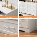 Modern 3 Drawer Bedroom Chest of Drawers with 7 Drawers Dresser, Clothes Organizer -Metal Pulls for Living Room, Bedroom, Hallway, White, 47.6" x 15.7" x 26.6"