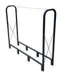 Artibear Firewood Rack Stand 4.1ft Heavy Duty Logs Holder for Outdoor Indoor Fireplace Metal Wood Pile Storage Stacker Organizer, Matte Black