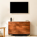 Walnut Dresser Six Drawer Storage Organizer Cabinet