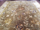 8x10 Rug - Plush Tibetan Rug - Green & Beige Floral Rug - Large Handmade Wool Rug - 250x300 Carpet