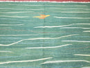 Green Turkish Kilim Rug, 6x9 - 7x10 Rugs, Bird, Handmade New Area Rug, Wool, Bohemian Boho Decor, Hand Woven, Modern Abstract Flat Weave Rug