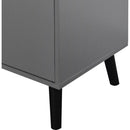 Storage Cabinet with 3 Drawers & Adjustable Shelf, Mid Century Cabinet with Door, Accent Cabinet for Living Room, Home Office, Entryway, Gray