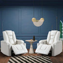 White Power Recliner Chair Set Of 2 With USB Ports