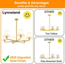 36 Inch Brushed Gold Chandelier Dining Room Light Fixture