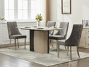 Rayon Cloth Flocking Chenille Dining Chairs Channel Kitchen Dinner Chair Comfy Fabric Upholstered Accent Chair for Dining Room with Silver Brushed Stainless Steel Legs,Set of 2 (Gray), SW1747GY