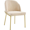 set of 2 Dining chair beige seat brown leg /Because the photo light and the real color are different, it will cause a slight chromatic aberration/