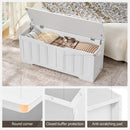 ExtraLarge Storage Chest White Wood Bench Hinges Durable