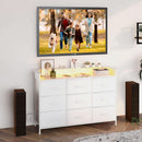White Dresser With Integrated LED Lighting And Charging