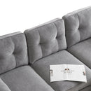 82.6' Modern Sectional Sofas Couches Velvet L Shaped Couches for Living Room, Bedroom(Old SKU:SG000980AAE), Light Grey