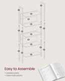 Five Tier Bookshelf With Steel Frame Camel Brown And Black