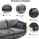 Modular Sectional Sofa,  L Shaped Couch Set for Living Room, 4-Seater Comfy Cloud Couches with Movable Ottoman Dark Grey
