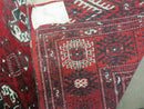 4' 5" X 5' 7" Semi Antique Handmade Afghan Yamud Turkoman Bokhara Wool Rug
