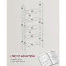 5 Tier Bookshelf Steel Frame 9.4Dx24.4Wx65H Greige Black