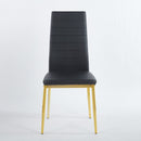 chair  set of 4,GOLDEN COLOR LEG,BLACK SEAT