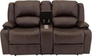 Powered Wall Hugger RV Recliner Sofa Loveseat 67In Chestnut
