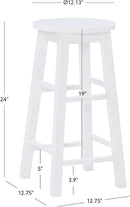 Zeke White 24 Inch Counter Stool Modern Kitchen Seating