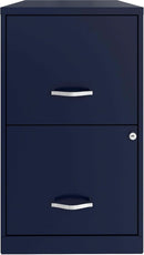 Navy Two Drawer File Cabinet With Smooth Glide Drawers, 14.2 By 18 By 24.5 Inches