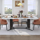 71 Inch Marble Top Dining Table For Home Kitchen Modern