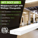 4 Foot LED Wraparound Light With Selectable Wattages