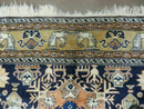 Persian Qum Rug 5.6 x 8.8, Navy Blue