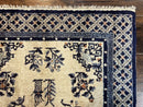 Silk Chinese Rug 3x5, Vintage Handmade Peking Carpet, Asian Oriental Art Deco Rug