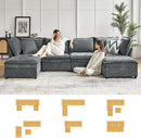 127 Inch Grey Modular Sectional Sofa With Storage Ottoman