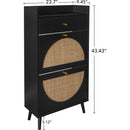 Rattan, Allen 2 door 1 drawer cabinet, shoe rack, double layer, suitable for entrance