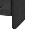 U_Style Luxury Multi-Functional MDF Sideboard– woven Wood Slat Doors, Tiered Stepped Design & Premium Solid Wood Veneer for Hallways, Living Rooms, Studies, and Corridors