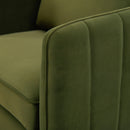 Accent Chair for Living Room, Velvet Comfy Single Sofa Chair Mid-Century Modern Armchair with 1 Pillow and Metal Legs for Bedroom Office Reading