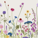 Voguish Wildflowers on White Background Wallpaper Smart