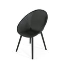 Modern Gable Dining Chair Set of 2 with Weather-Resistant Plastic in Black