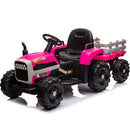 Ride on Tractor with Trailer,24V Battery Powered Electric Tractor Toy, 200w*2motor 1.86-4.97MPH/Remote Control,electric car for kids,Three speed adjustable,USB,MP3 ,Bluetooth,LED light, safety belt.