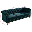 Chesterfield Velvet Sofa 84.65 inch for Living Room GREEN Color