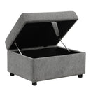 109.1' Sectional Sofa Convertible Pull-out Sofa Bed with Movable Storage Ottoman, Gray Chenille Fabric