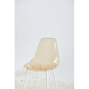 dining chair,set of 4,metal leg,plastic seat,transparent yellow