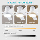 52 Inch White Ceiling Fan With Light Six Speed DC Motor