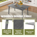 6PCs Dining Room Table Set, Rustic Farmhouse Dining Room Rectangular Table with 4 Upholstered Chairs and Bench, Solid Wood Kitchen Dining Table Set for 6 Persons