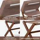 Espresso Brown Foldable Bamboo Footstool Dense Foam