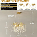 Gold Crystal Tree Branch Chandelier 18 Inch K9 Crystals