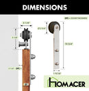 Non-Bypass Sliding Barn Door Hardware Kit - Straight Design Roller - Silver Finish