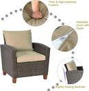 Patio Rattan Furniture Set 4 Piece Beige For Outdoor Use